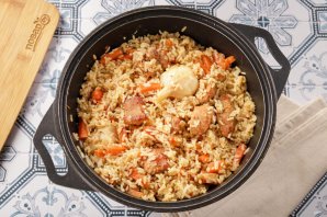 Плов из свинины в казане