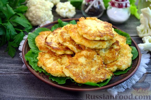 Оладьи из цветной капусты, с сыром