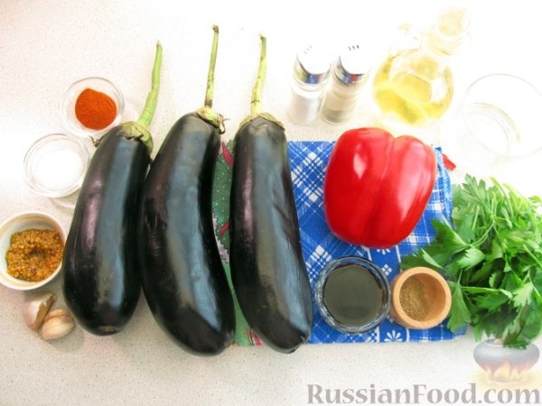 Закуска из жареных баклажанов и перца
