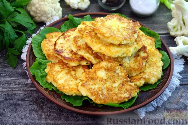 Оладьи из цветной капусты, с сыром