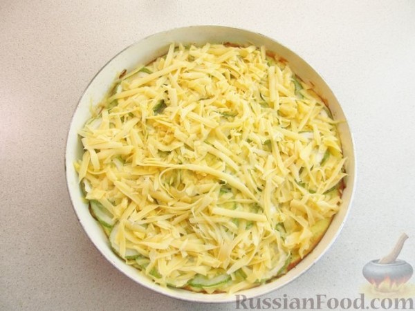 Запечённые кабачки в яично-молочной заливке, с сыром