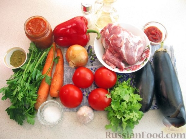 Мясо с баклажанами по-грузински