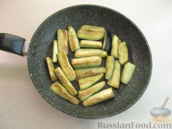 Закуска из жареных баклажанов и перца