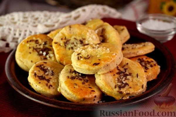 Печенье на пиве, с тмином и морской солью
