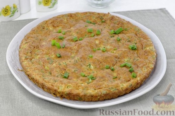 Сырный пирог с зеленым луком
