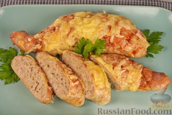 Фаршированные куриные окорочка с кабачком