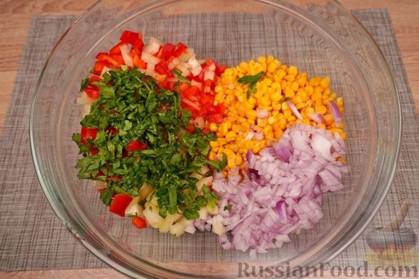 Салат из кукурузы и сладкого перца
