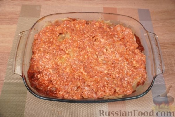 Капустная запеканка с фаршем
