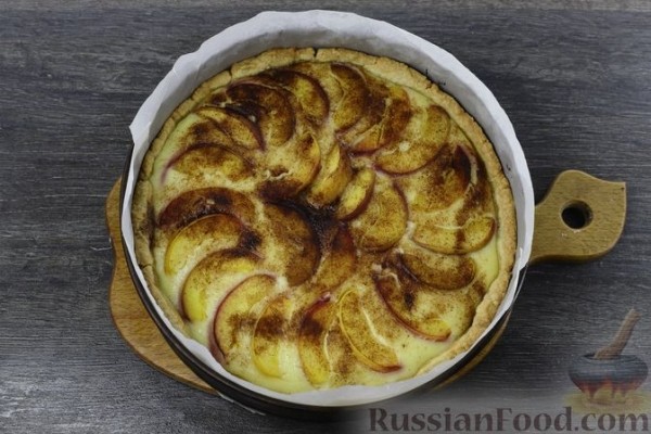 Тарт с творожной начинкой и персиками