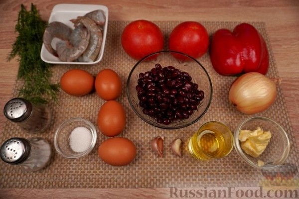 Шакшука с креветками