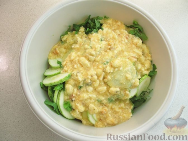 Запеканка из кабачков, шпината и феты