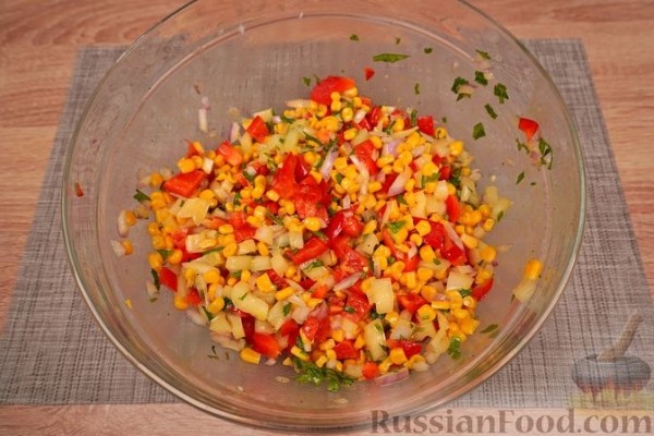 Салат из кукурузы и сладкого перца
