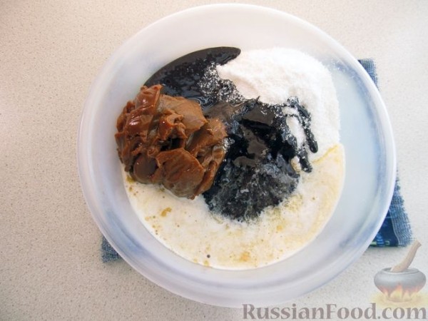 Кофейные брауни со сгущенкой (без выпечки)