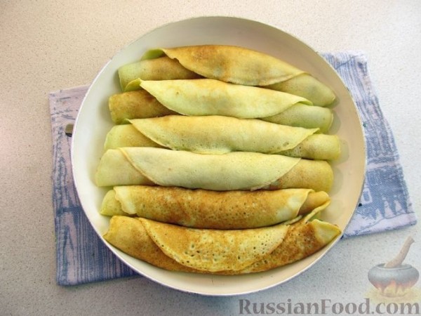 Рулетики из кабачковых блинов с мясным фаршем (в духовке)