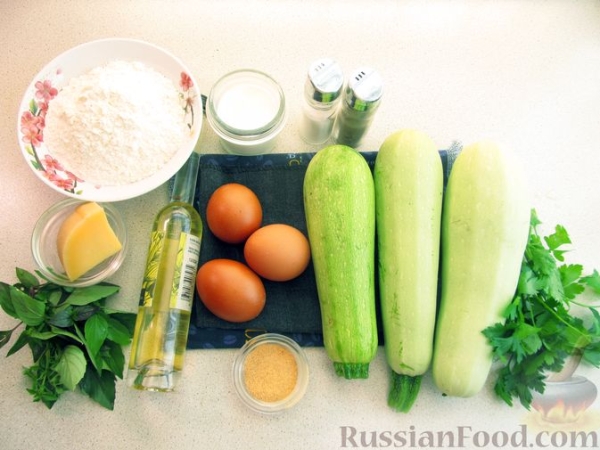Пирог из кабачков с сыром