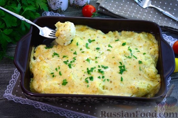 Цветная капуста, запечённая с сыром