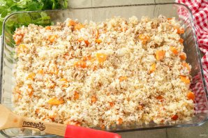 Фарш с рисом в духовке
