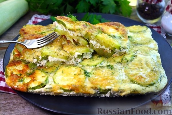 Кабачки, запечённые в сливках, с сыром
