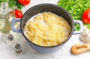 Спагетти с сыром и сливками