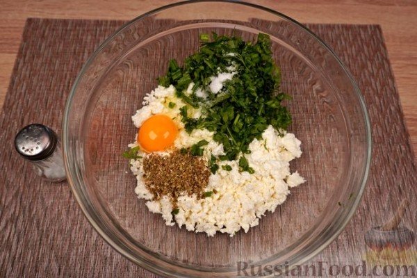 Лепёшки из творога с зеленью