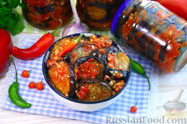 Острые баклажаны на зиму
