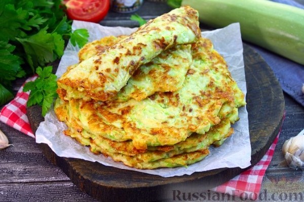 Лепёшки из кабачков с сыром (на сковороде)