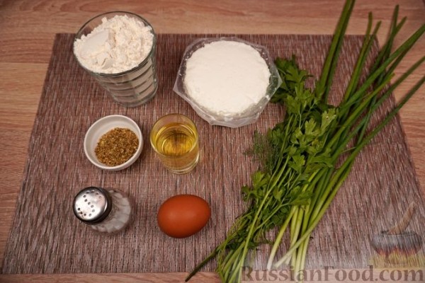 Лепёшки из творога с зеленью
