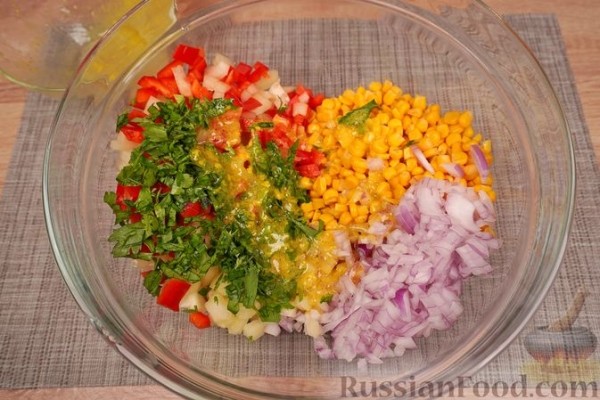 Салат из кукурузы и сладкого перца