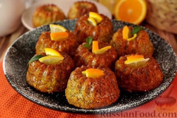 Кексы с маком и цитрусовой пропиткой