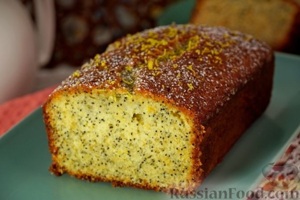 Кекс с маком, цедрой и лимонной пропиткой
