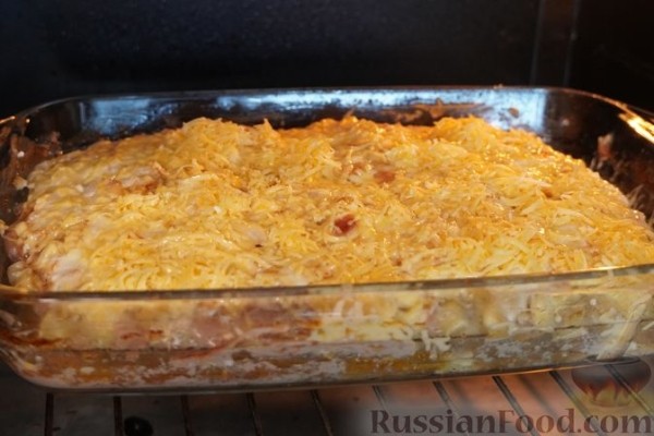Запеканка из фарша с яблоками