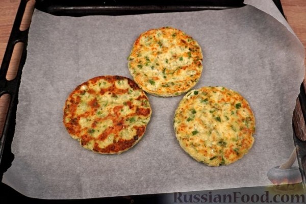 Лепёшки из творога с зеленью