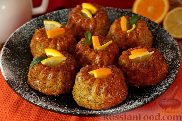 Кексы с маком и цитрусовой пропиткой