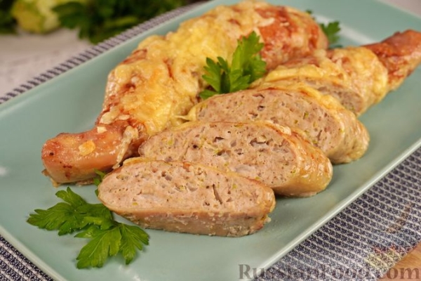 Фаршированные куриные окорочка с кабачком