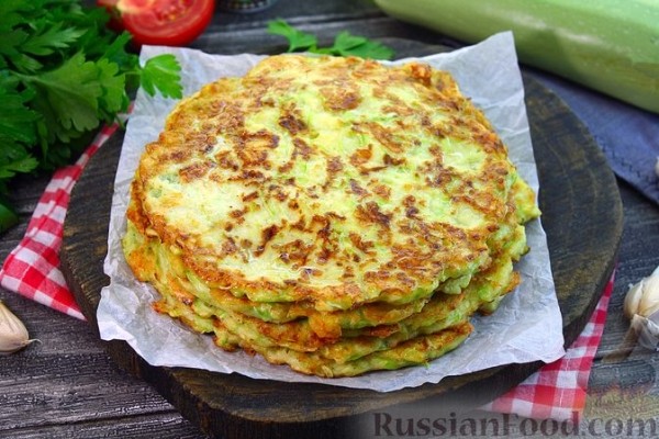 Лепёшки из кабачков с сыром (на сковороде)