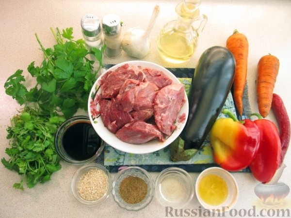 Баклажаны по-корейски с мясом