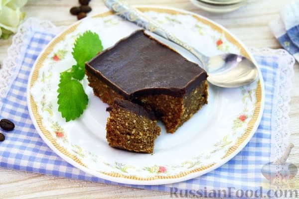 Кофейные брауни со сгущенкой (без выпечки)