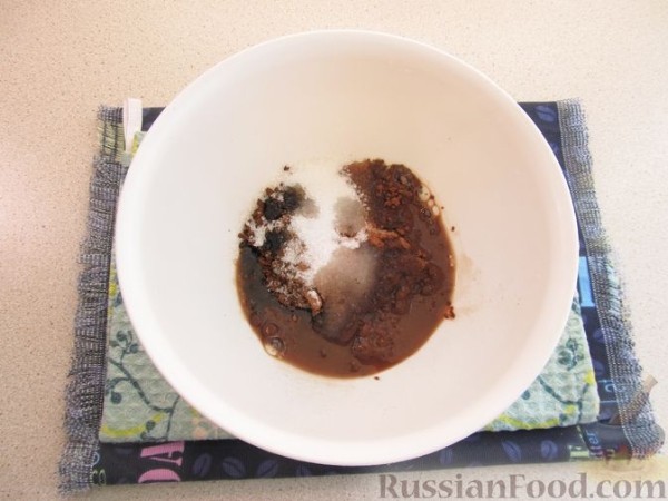 Кофейные брауни со сгущенкой (без выпечки)