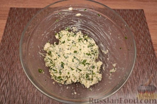 Лепёшки из творога с зеленью