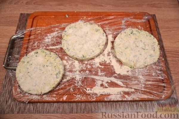 Лепёшки из творога с зеленью