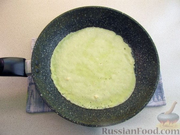 Рулетики из кабачковых блинов с мясным фаршем (в духовке)