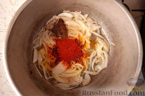 Баранина, тушенная с овощами