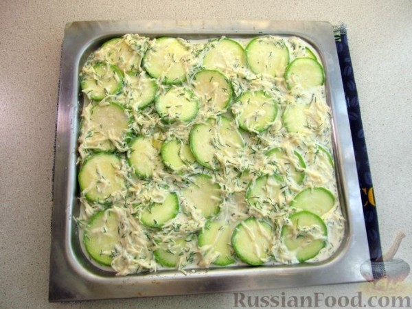 Кабачки, запечённые в сливках, с сыром