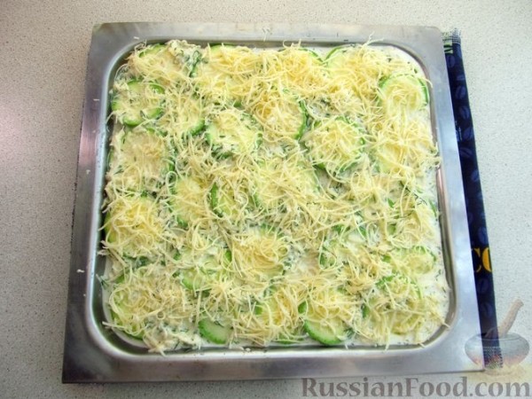 Кабачки, запечённые в сливках, с сыром