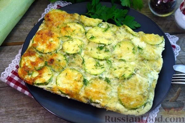 Кабачки, запечённые в сливках, с сыром