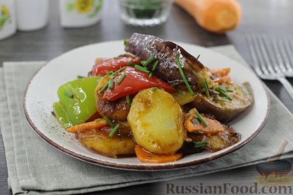 Баклажаны с картошкой по-китайски