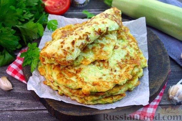 Лепёшки из кабачков с сыром (на сковороде)