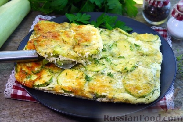 Кабачки, запечённые в сливках, с сыром
