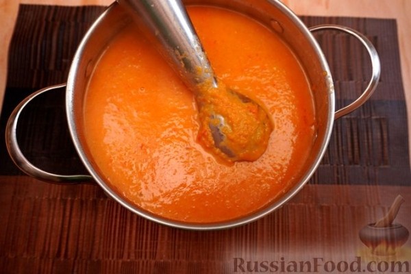 Суп-пюре из баклажанов и тыквы