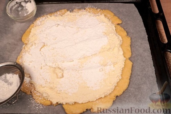 Открытый песочный пирог с рикоттой и грушей